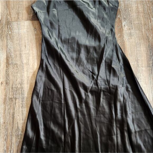Retrofete Sab Dress Black Maxi Halter Satin Size Small NWT Sleeveless - Picture 10 of 15
